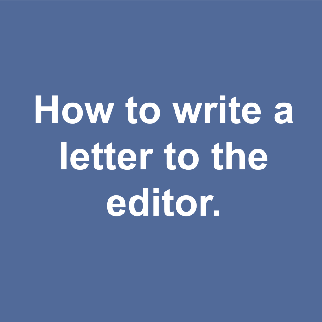 how to write a letter to the editor